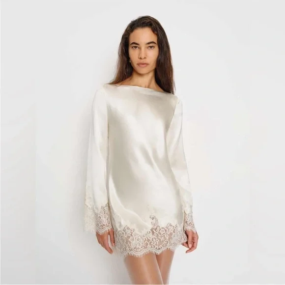 Reformation Blanche Silk Dress IvoryBridal Silk